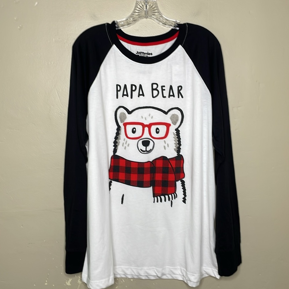 CUDDL DUDS Jamie’s for Families PAPA BEAR Long Sleeve Pajama T Shirt NWT XL